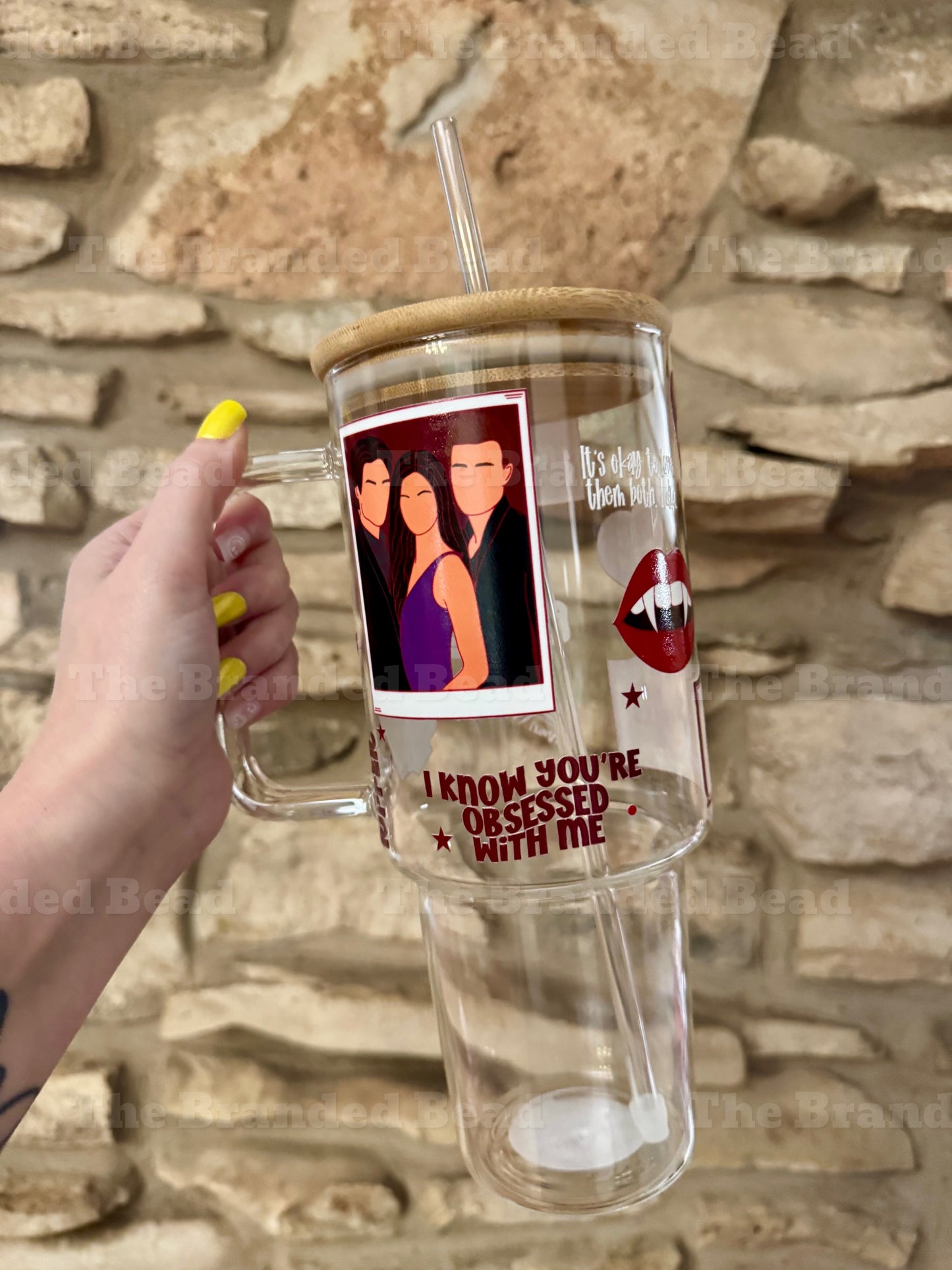 Vampire Diaries 40oz Glass Cup