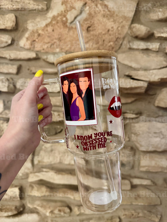 Vampire Diaries 40oz Glass Cup