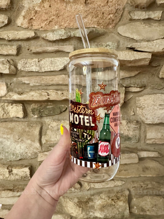 Western Collage Glass Cup